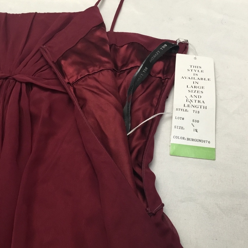 BILL LEVKOFF Stylish Burgundy Spaghetti Strap Dress - Picture 4 of 14